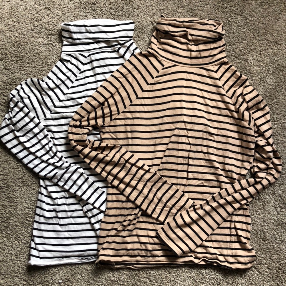 Forever 21 Striped Turtle Neck